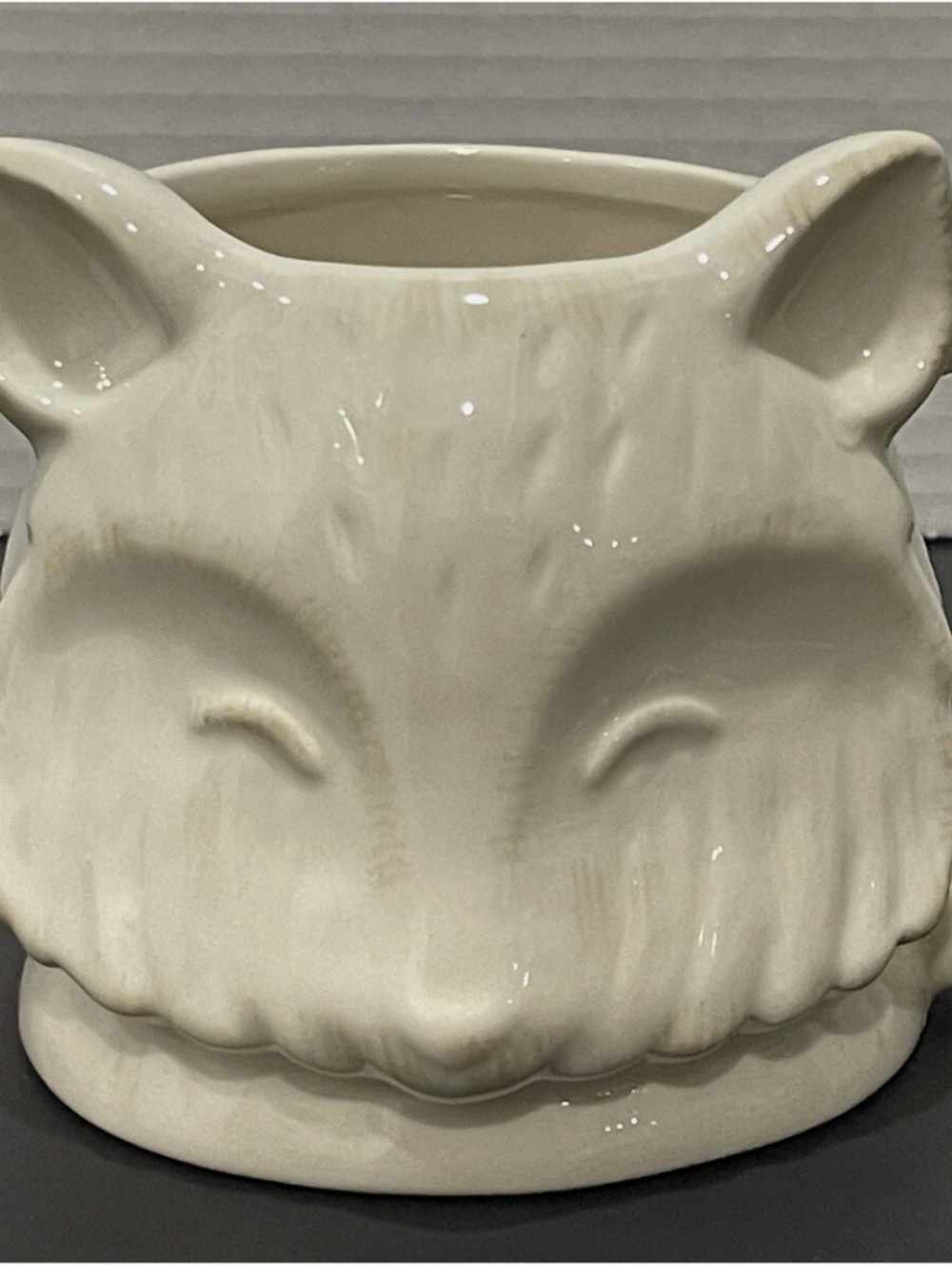 NEW Sur La Table Fox Mug Tea Coffee Forest Friend Glazed Ceramic Cream 3D
